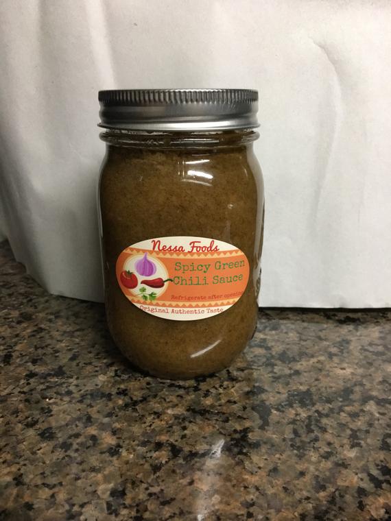 Spicy Pepper Sauce Green Chili Sauce | Etsy