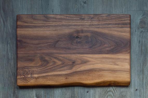 Live Edge Cutting Board Walnut Engraved Cutting Board | Etsy