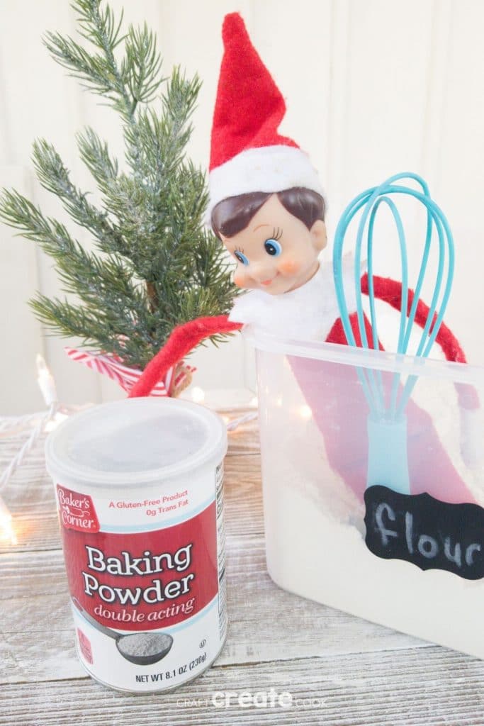 Elf in bucket of flour