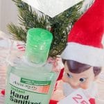 Elf with hand sanitizer