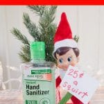 Elf with hand sanitizer