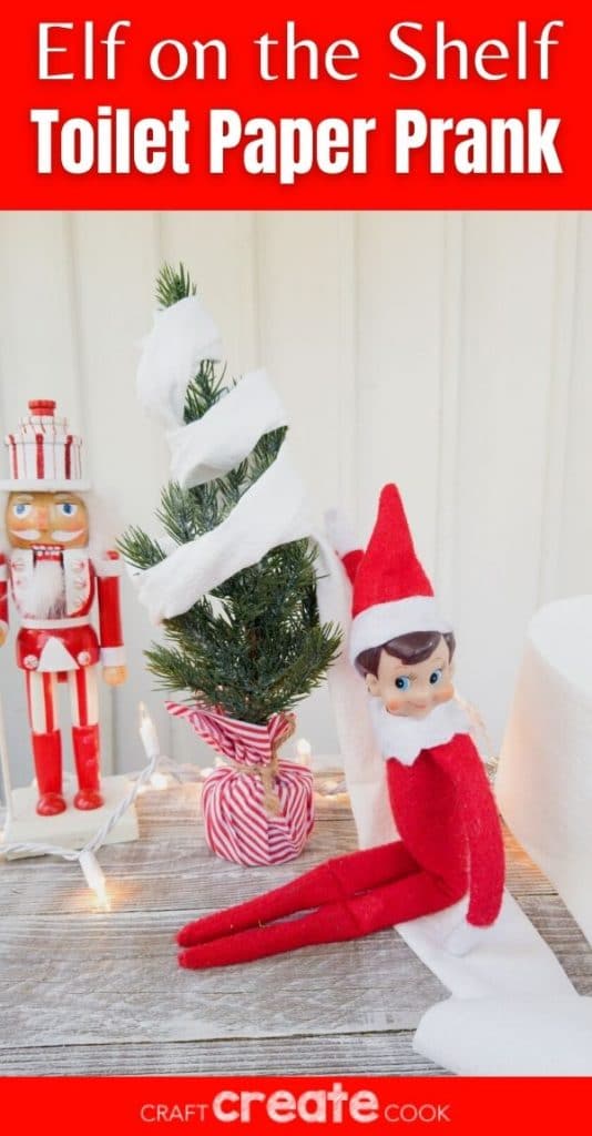 Elf on the shelf with toilte paper tree