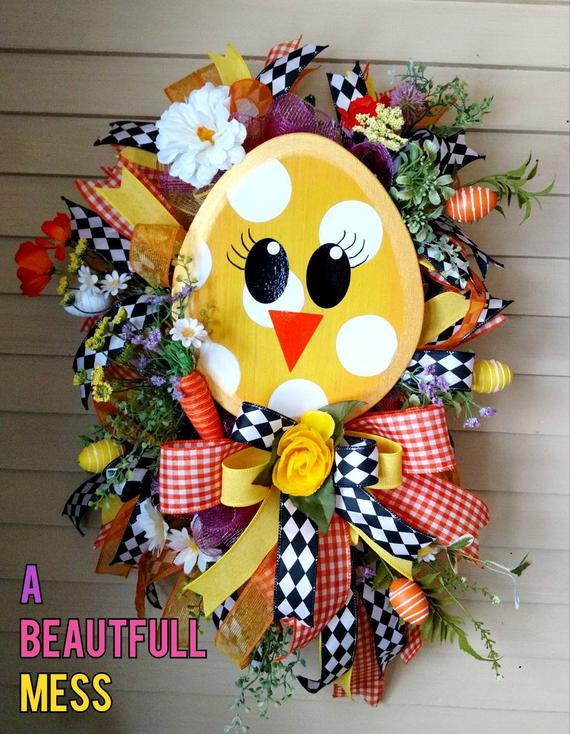 Easter Wreath Spring Wreath Easter Chick Wreath Chick Egg | Etsy