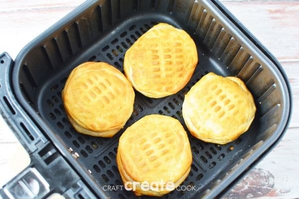 Biscuits browned in air fryer