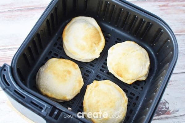 Biscuits before turning in air fryer