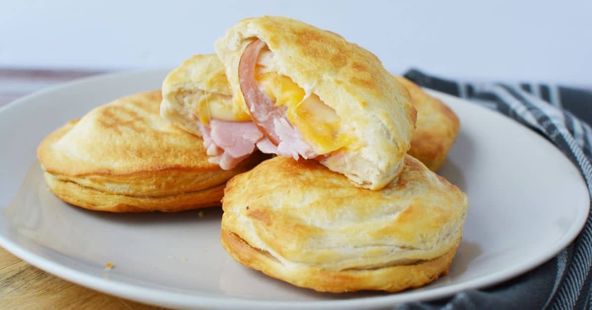 Air Fryer Ham and Cheese Biscuit Sandwiches Craft Create Cook