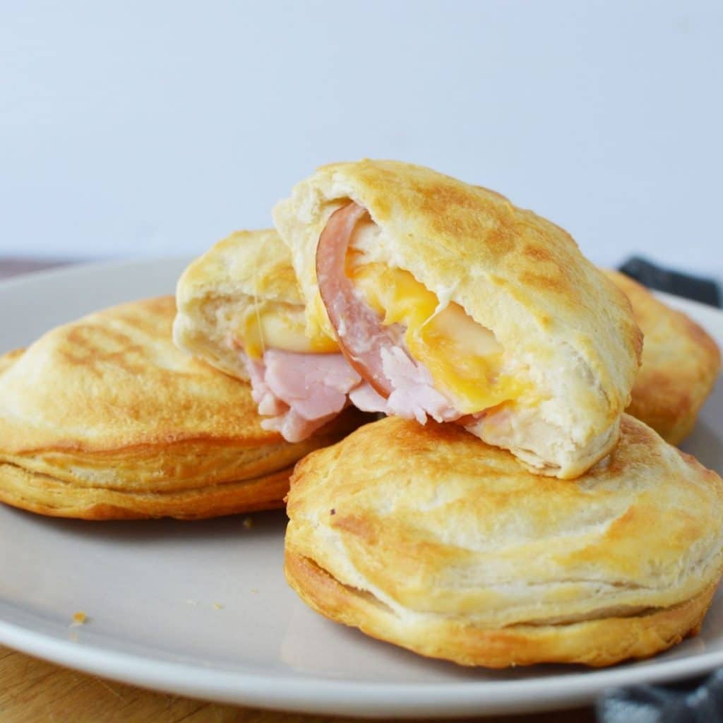 Air Fryer Ham and Cheese Biscuit Sandwiches Craft Create Cook